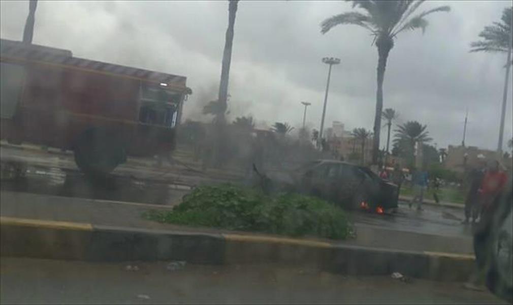 احتراق سيارة قرب ميدان الشهداء في طرابلس