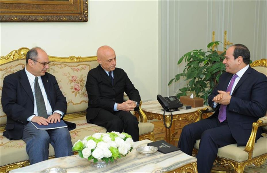 السيسي ووزير داخلية إيطاليا يستعرضان مسارات الحل للأزمة الليبية