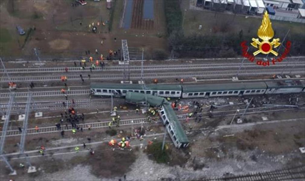 3 قتلى و10 مصابين في خروج قطار عن مساره قرب ميلانو الإيطالية