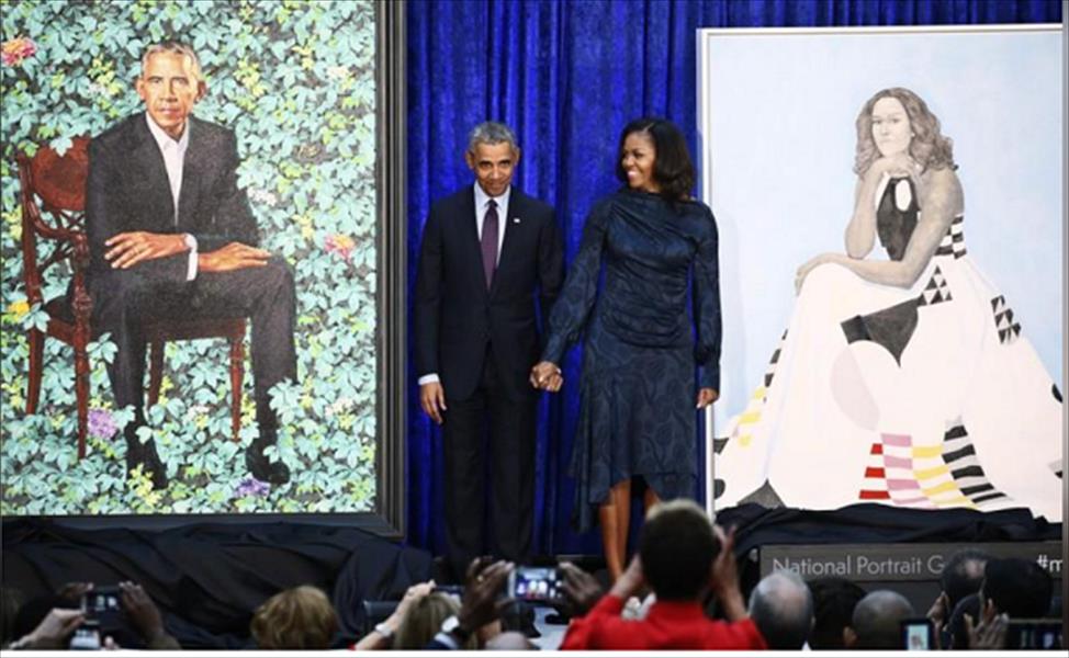 أوباما يسخر من أذنيه في لوحة زيتية