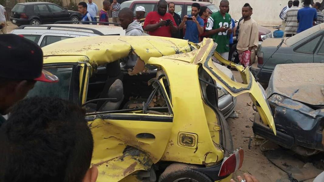 سقوط قذيفة هاون بموقف سيارات برج طرابلس