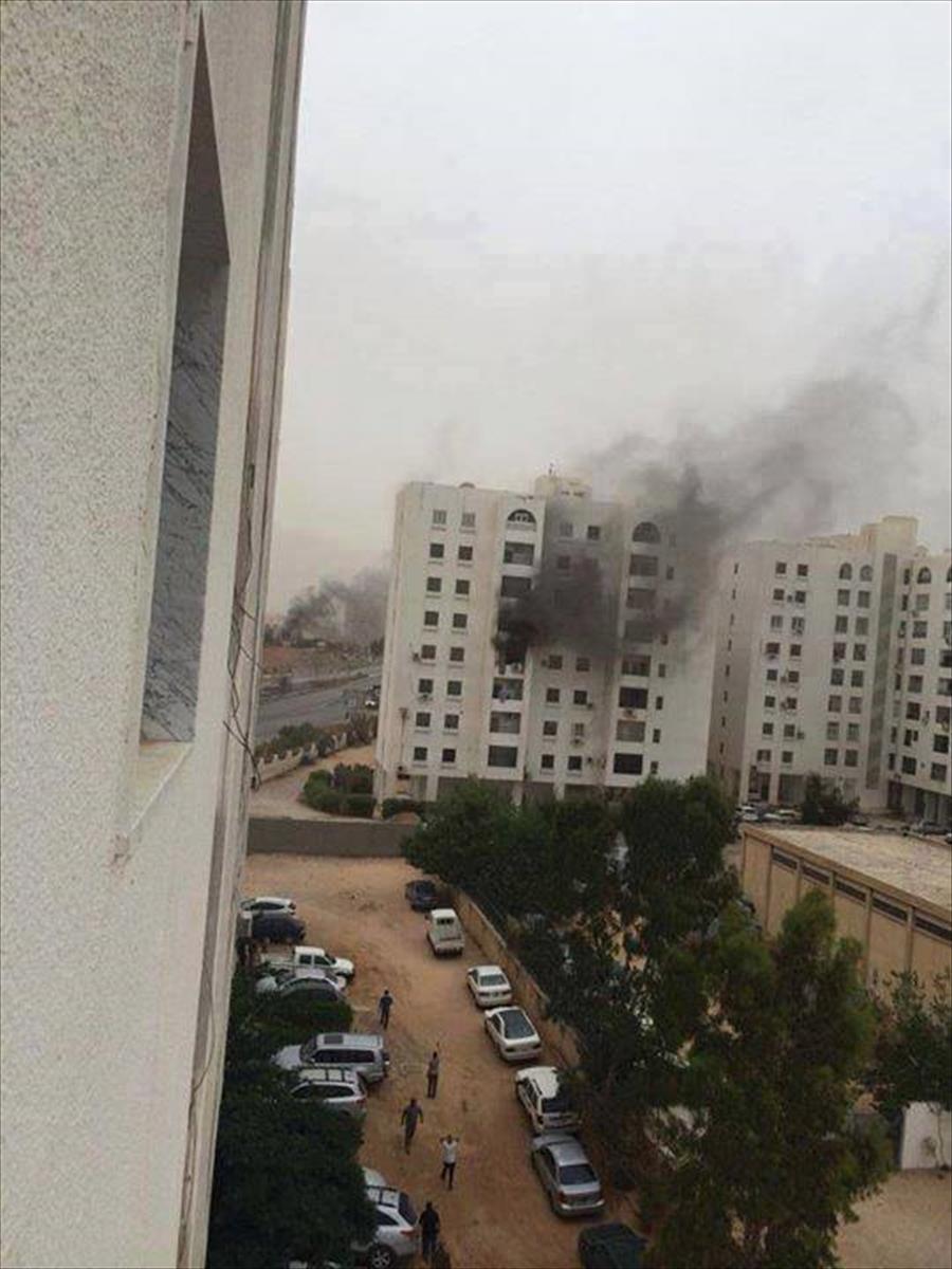 سقوط قذيفة هاون بموقف سيارات برج طرابلس