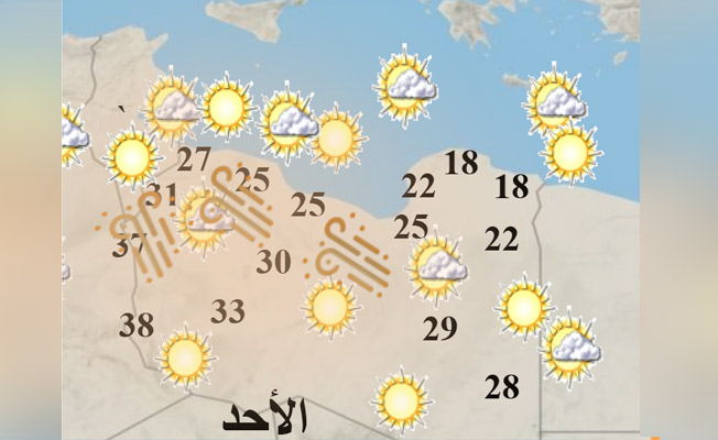 الأرصاد: طقس متقلب على غرب ليبيا ورياح نشطة مثيرة للأتربة