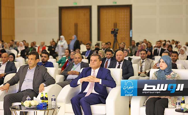 من مشاركة الدبيبة وأبوجناح في مؤتمر طب العيون في طرابلس، 9 مايو 2024. (مكتب الدبيبة)