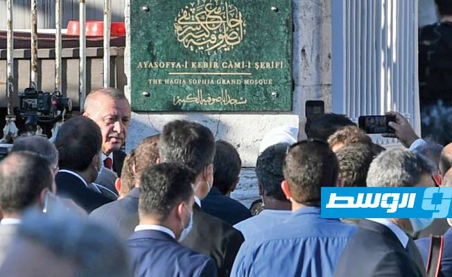 الرئيس التركي يشارك بأول صلاة للمسلمين في «آيا صوفيا» بعد تحويلها لمسجد