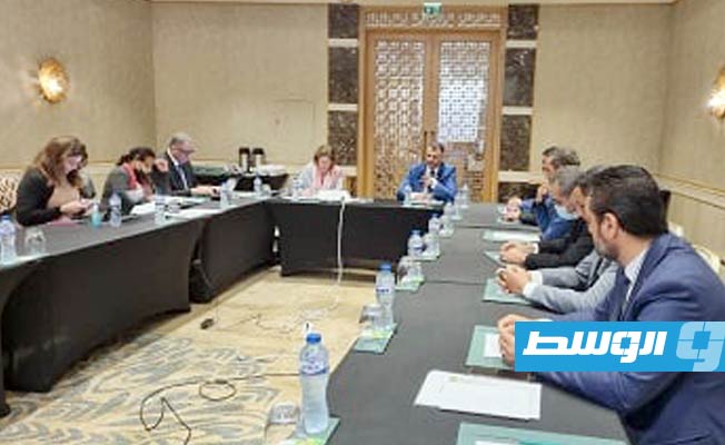جانب من لقاء وليامز مع مجموعة من أعضاء المجلس الأعلى للدولة، في العاصمة التونسية (حساب وليامز على تويتر)