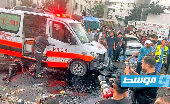 الهلال الأحمر الفلسطيني: استشهاد 4 مسعفين في ضربة إسرائيلية استهدفت سيارة إسعاف