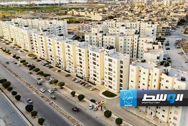 عمارات الكيش ببنغازي بعد صيانتها، 18 أبريل 2024 (بلدية بنغازي)