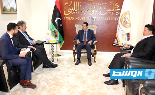 لقاء النويري والسفير البلجيكي لدى ليبيا في طرابلس، الأربعاء 8 ديسمبر 2021. (الإنترنت)