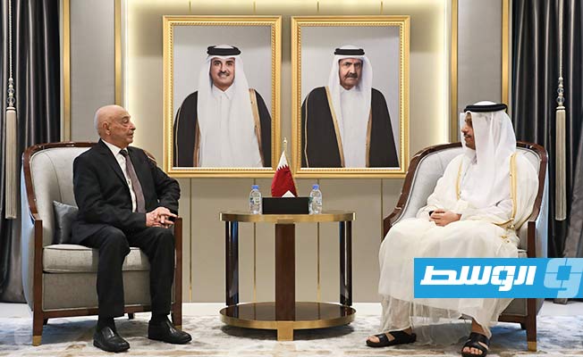 وزير خارجية قطر يؤكد لعقيلة صالح دعم الدوحة الكامل المسار السياسي الليبي
