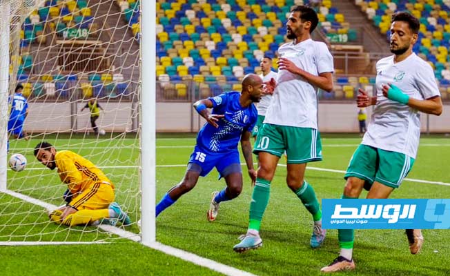 مباراة الهلال والأخضر في الدوري الليبي لكرة القدم. (صفحة نادي الهلال عبر فيسبوك)