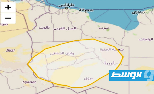 خريطة للمناطق التي تتأثر بالسحب الرعدية في ليبيا، 30 سبتمبر 2023. (الأرصاد)