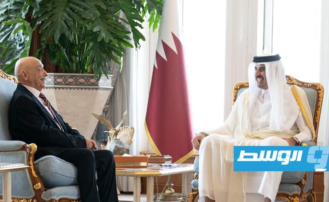عقيلة صالح يلتقي أمير قطر
