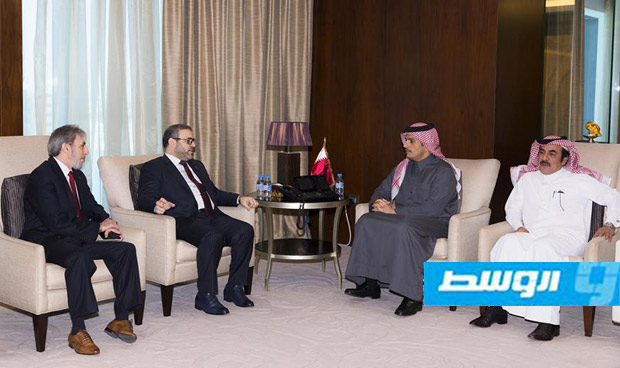 المشري يلتقي وزير الخارجية القطري في الدوحة