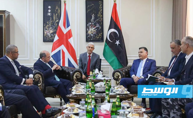 من لقاء خالد مازن مع وزيري الدفاع البريطاني والدولة لشؤون الشرق الأوسط وأفريقيا، 10 يونيو 2021. (وزارة الداخلية)