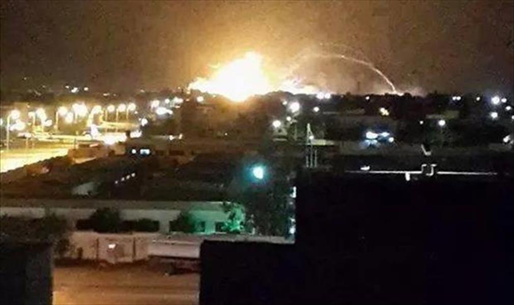انفجار بمخزن معسكر الدفاع الجوي في بنغازي