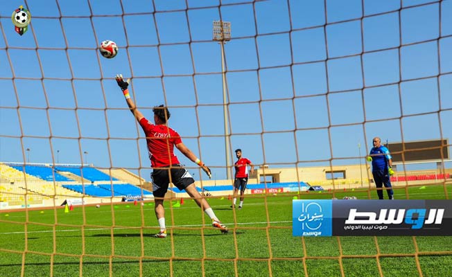 المنتخب الوطني الليبي لكرة القدم يستعد لمواجهة الرأس الأخضر في تصفيات كأس العالم. (صفحة الاتحاد الليبي لكرة القدم عبر فيسبوك)