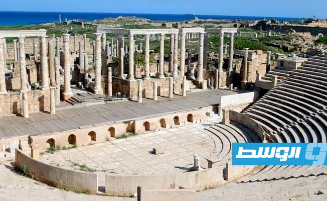 Tourists from Russia, China, and Ireland visit the ancient city of Leptis Magna