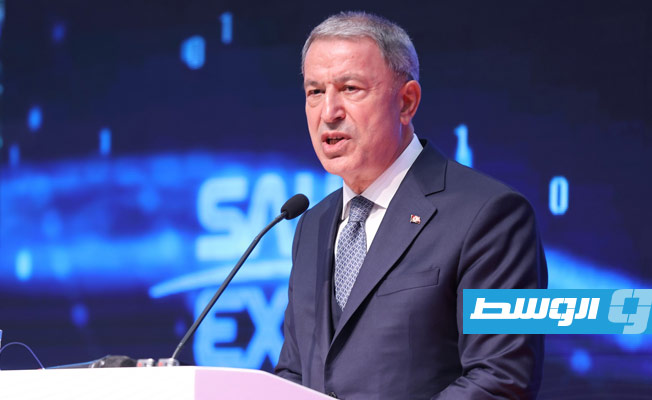 وزير الدفاع التركي متحدثا في افتتاح معرض الدفاع الجوي 2022 بإسطنوبل، الثلاثاء 25 أكتوبر 2022. (حكومتنا)