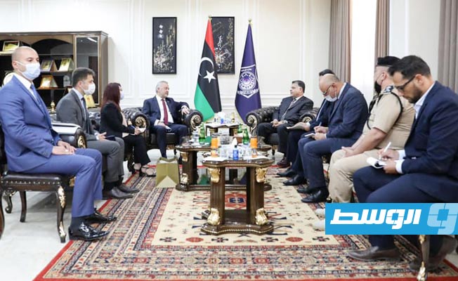 لقاء العميد خالد مازن مع سفير تركيا لدى ليبيا، الأربعاء 16 يونيو 2021. (وزارة الداخلية)