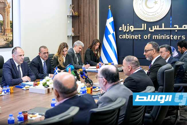 Al-Baour Discusses Migration and Maritime Border Delimitation with Greek Foreign Minister Gerapetritis