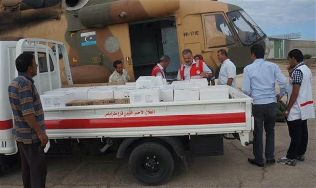 الهلال الأحمر يرسل أدوية لـمُستشفى الزنتان جوًا
