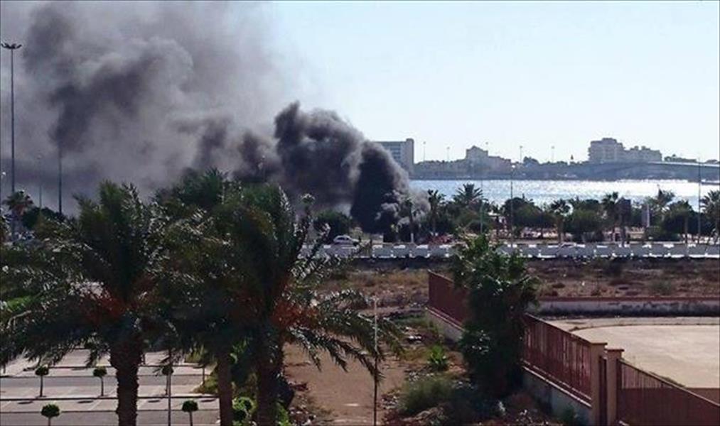 انفجار سيارة مفخخة مقابل فندق تيبستي ببنغازي