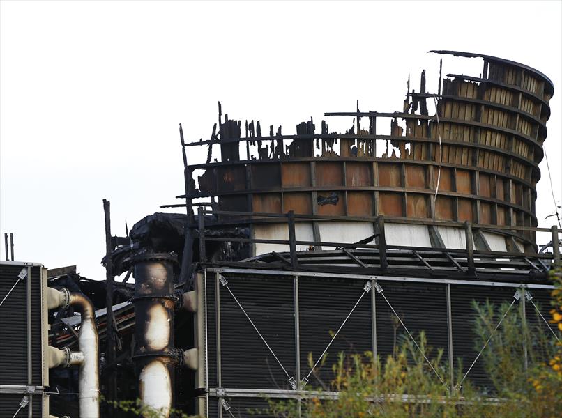 حريق كبير في محطة كهرباء في بريطانيا