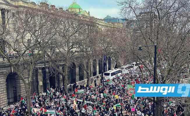 جانب من مظاهرة مؤيدة للفلسطينيين في يوم التحرك العالمي، السبت 13 يناير 2024 (فيسبوك)