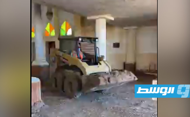 بدء صيانة مسجد «الصحابة» في درنة (فيديو)