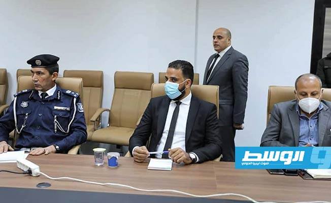 اجتماع باشاغا ومسؤولي وزارة الداخلية في طرابلس مع ممثلي شركة «إيديميا» الفرنسية. (وزارة الداخلية)