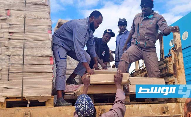 شحنة أغطية بالوعات أمطار غير قابلة لإعادة التدوير موردة لبني غازي، 27 ديسمبر 2023. (بلدية بنغازي)