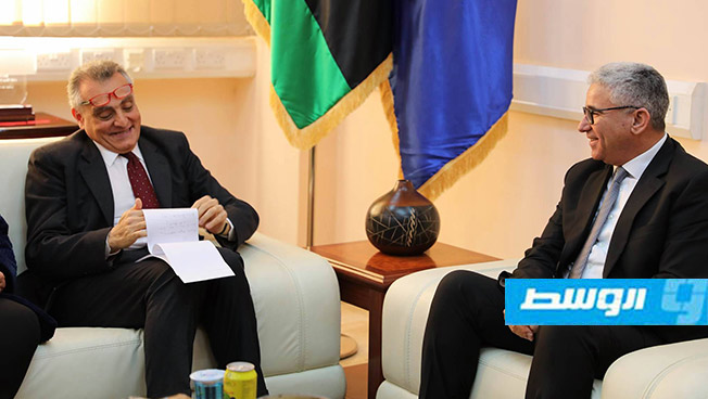 باشاغا يستقبل السفير الإيطالي لدى ليبيا رفقة وفد رفيع المستوى