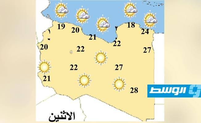 «الأرصاد»: درجات حرارة مرتفعة نسبيا على غالب مناطق ليبيا