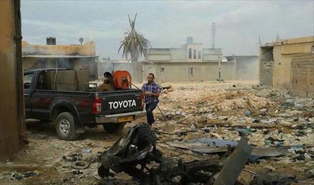 توقف تعقيم مناطق بنغازي بسبب اشتباكات قنفودة (صور)