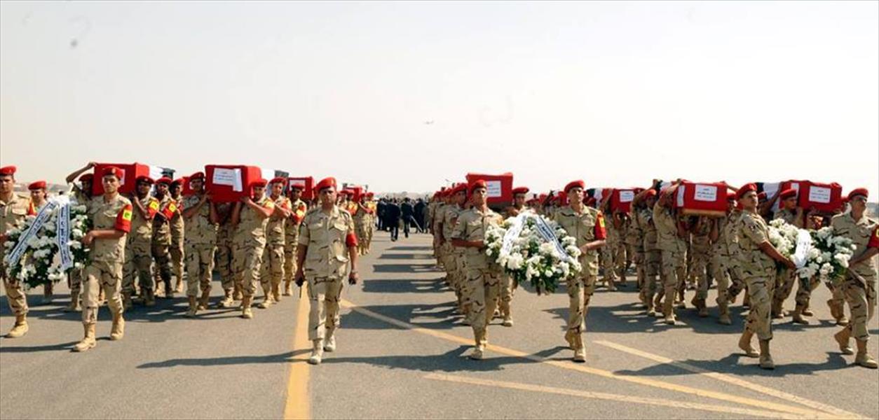 جنازة عسكرية مهيبة لشهداء سيناء