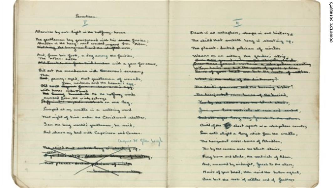 العثور على دفتر ملاحظات للشاعر ديلان توماس
