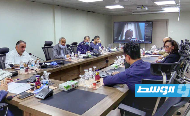 اجتماع مسؤولي وزارة العدل والبرنامج الإنمائي بديوان الوازرة في طرابلس. (وزارة العدل)