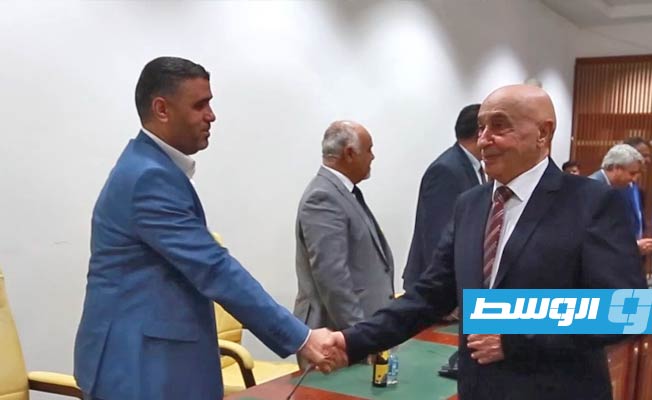 لقاء عقيلة صالح مع عدد من أعضاء مجلس الدولة في سرت، الثلاثاء 14 يونيو 2022. (مجلس النواب)