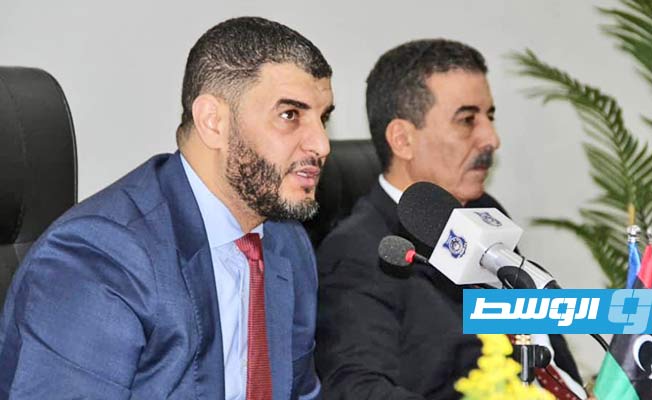 الطرابلسي متحدثا إلى قيادات وزارة الداخلية في طرابلس، الأحد 13 نوفمبر 2022. (وزارة الداخلية)