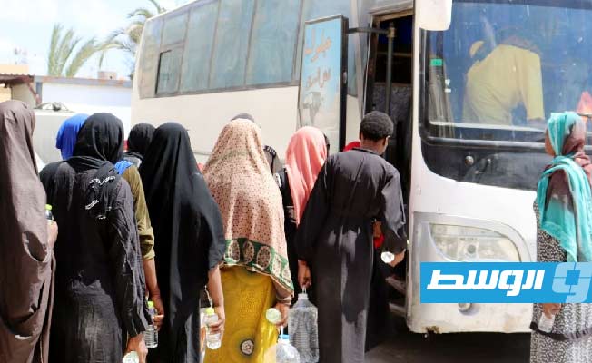 المهاجرون الذين جرى نقلهم من صبراتة إلى طرابلس، الثلاثاء 30 أغسطس 2022. (مديرية أمن صبراتة)