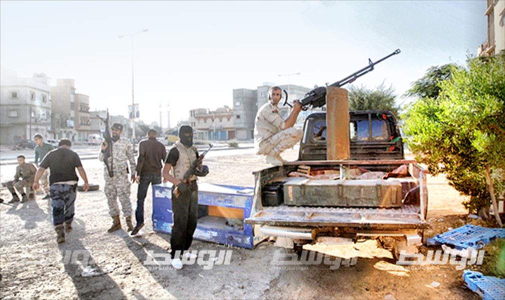 بالصور: اشتباكات عنيفة بمنطقة الليثي في بنغازي