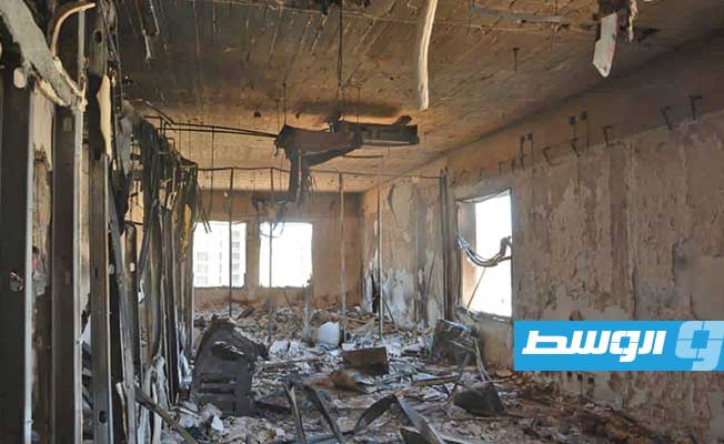 الأضرار الناجمة عن الاشتباكات في طرابلس وجنزور. (وزارة الداخلية)