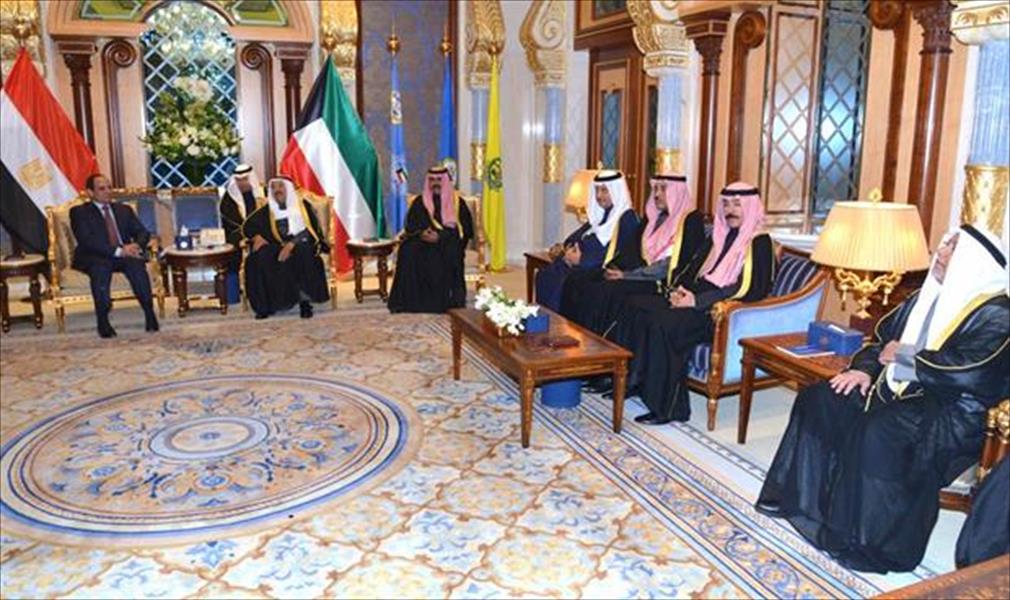 السيسي وأمير الكويت يتفقان على دعم المؤسسات الشرعية في ليبيا
