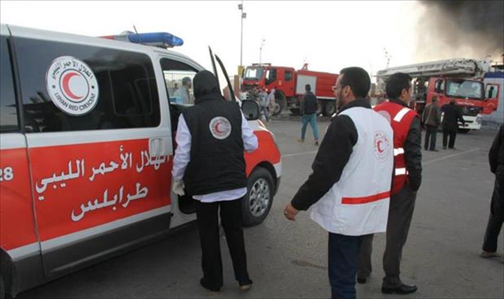 الهلال الأحمر يُسعف 7 مُصابين بحريق سوق الثلاثاء بـ«طرابلس»