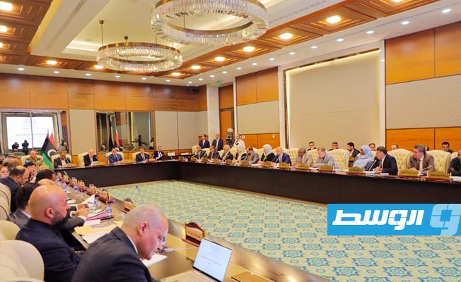 الاجتماع الحكومي لعرض مؤشرات الاقتصاد الليبي، الأربعاء 17 مايو 2023. (ديوان المحاسبة)