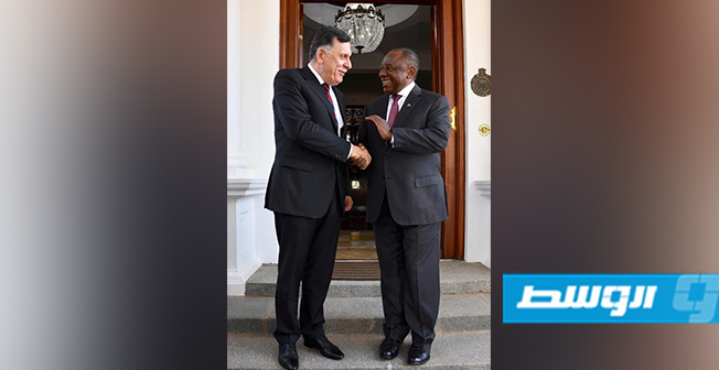 رئيس جنوب أفريقيا يستقبل السراج في بريتوريا