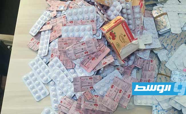 كميات من المخدرات المضبوطة في بنغازي، 24 فبراير 2023، (مكتب النائب العام)
