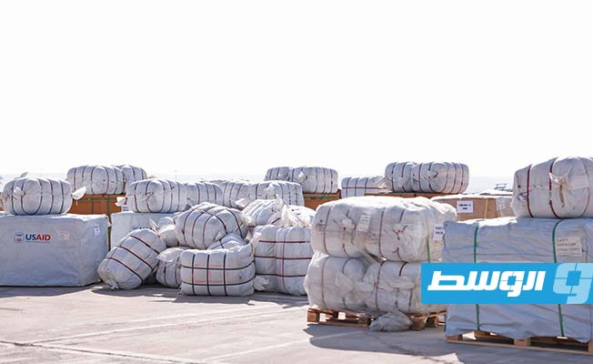 US flood relief aid arrives at Benghazi's Benina Airport