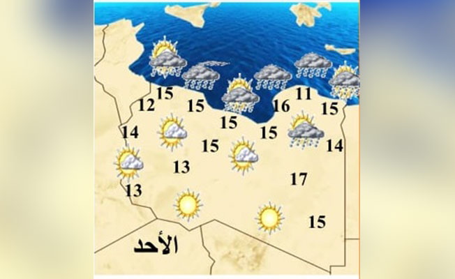 «الأرصاد» يحذر من طقس شتوي «متقلب» ورياح نشطة على شمال ليبيا